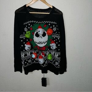 Disney The Nightmare Before Christmas Jack Skellington Sweater with Lights XXL.